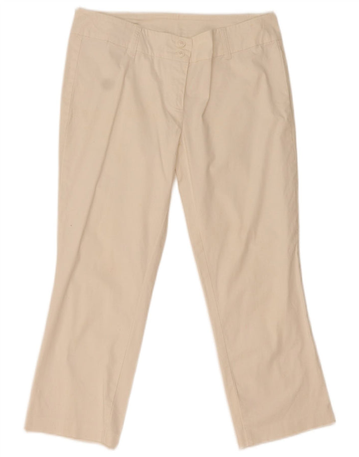 Pantalón Capri Mujer Benetton IT 44 Medium W31 L22 Algodón Blanco