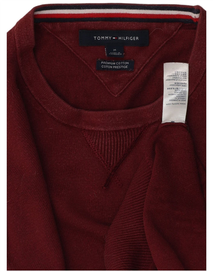 TOMMY HILFIGER Jersey De Cuello Redondo Para Hombre Algodón Granate Medio