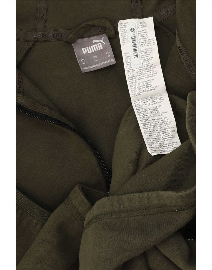 Puma Hombre Sudadera Con Capucha Y Cremallera De Algodón Color Block Verde Medio
