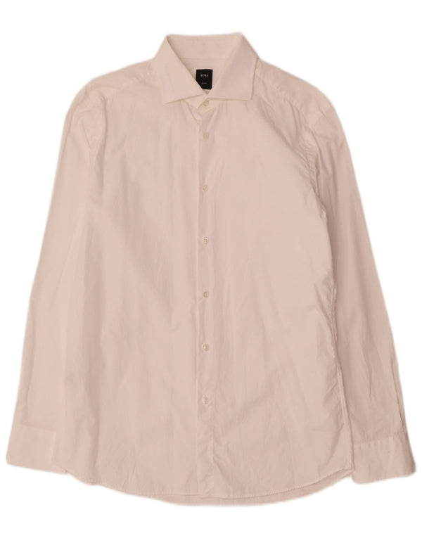 Hugo Boss Camisa de corte regular a medida para hombre Talla 41 16 Algodón blanco grande
