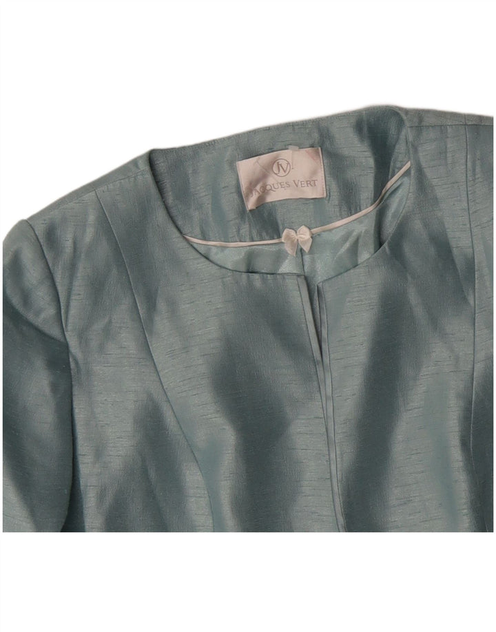 Jacques Vert Chaqueta corta de manga 3/4 para mujer UK 46 Viscosa azul grande