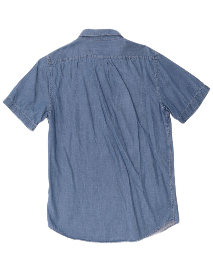 Camisa vaquera de corte regular y manga corta de algodón con lunares en azul pequeño de Lee Hombre