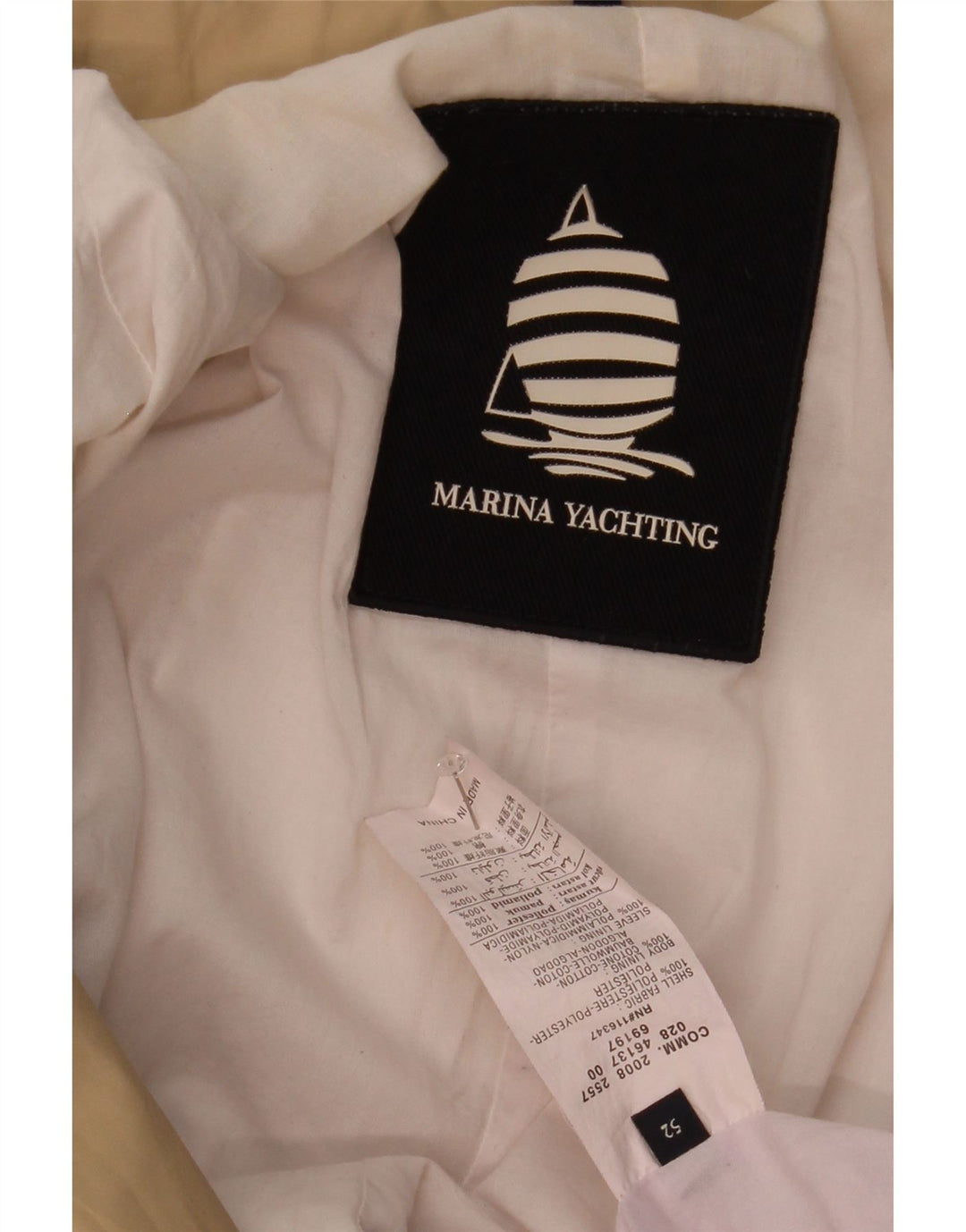 Marina Yachting Chaqueta utilitaria con capucha para mujer IT 52 2XL Beige Poliéster