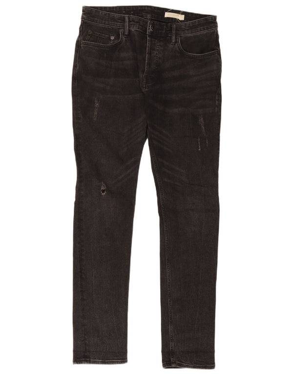 All Saints Jeans ajustados desgastados para hombre W30 L32 Algodón negro