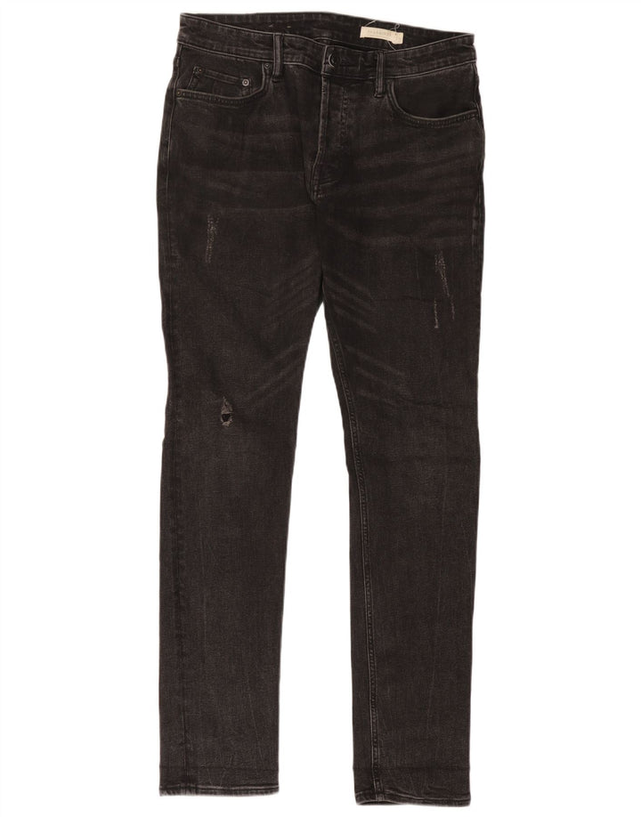 All Saints Jeans ajustados desgastados para hombre W30 L32 Algodón negro