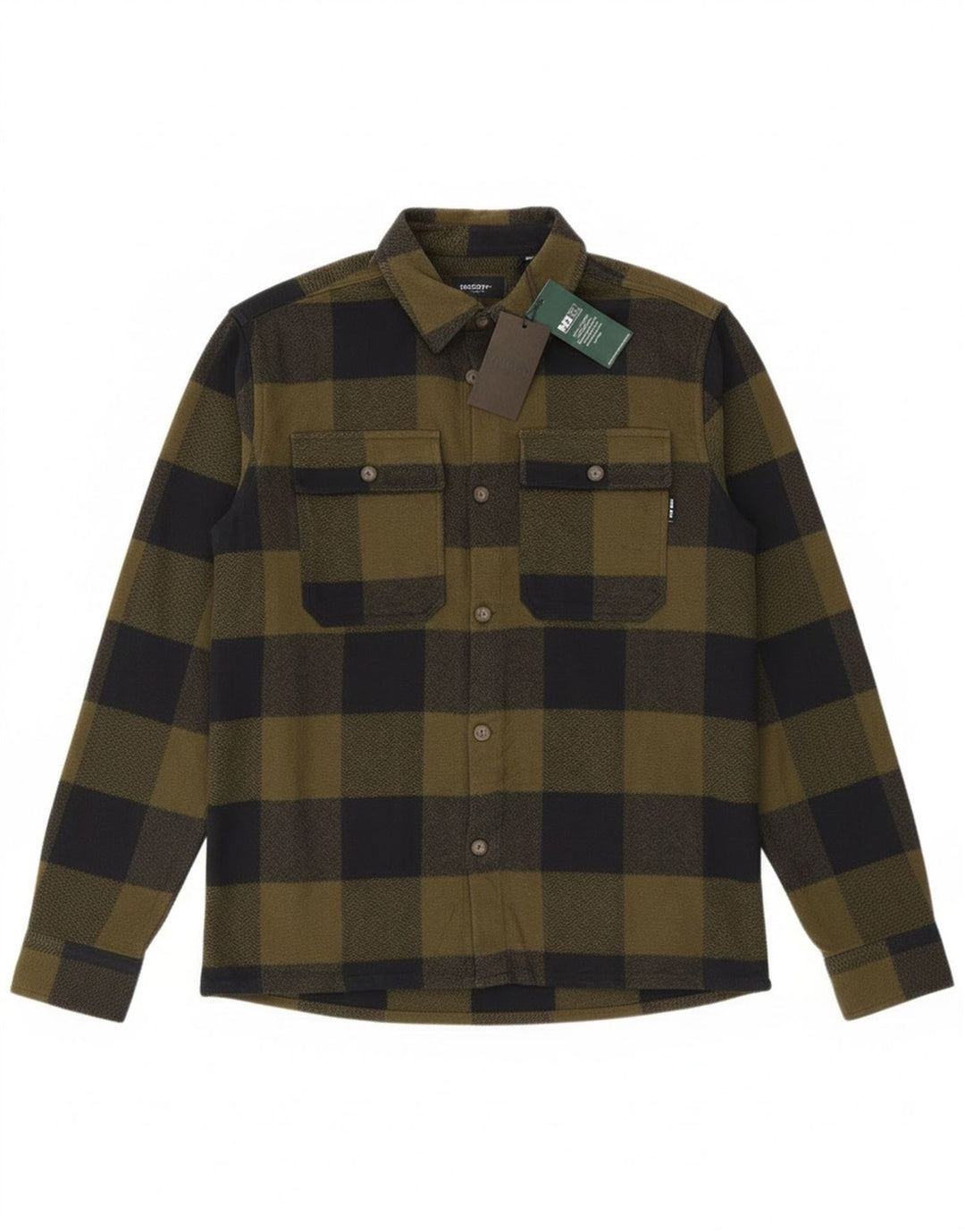 Camisa Sobrecamisa De Franela De Algodón A Cuadros Caqui Mediano Only & Sons Hombre