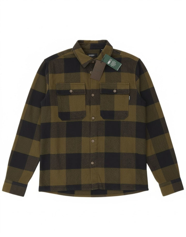 Camisa Sobrecamisa De Franela De Algodón A Cuadros Caqui Mediano Only & Sons Hombre