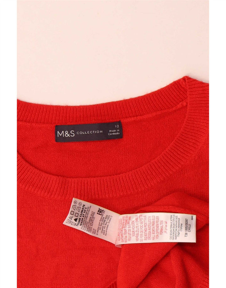 Marks & Spencer - Jersey de cuello redondo para mujer, talla 40, acrílico rojo mediano