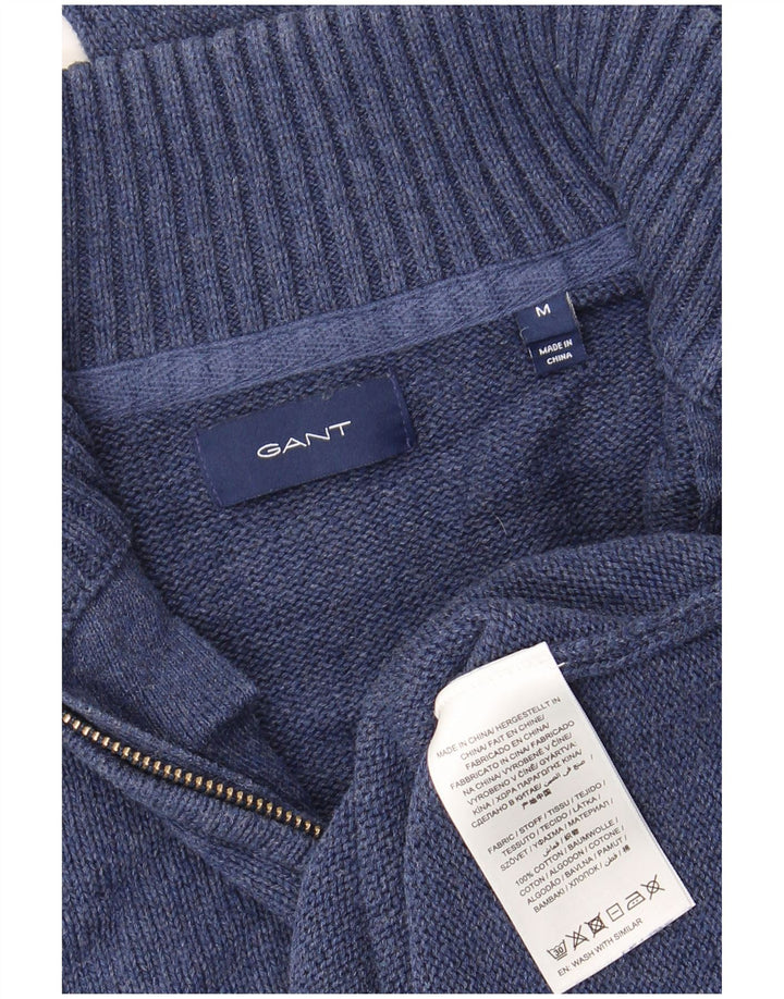 Gant Jersey De Cuello Con Cremallera Para Hombre Jersey De Algodón Azul Marino Mediano