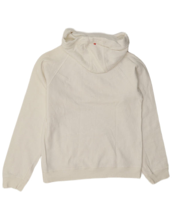 Adidas - Sudadera con capucha para mujer, diseño gráfico, Reino Unido 12, algodón blanco mediano