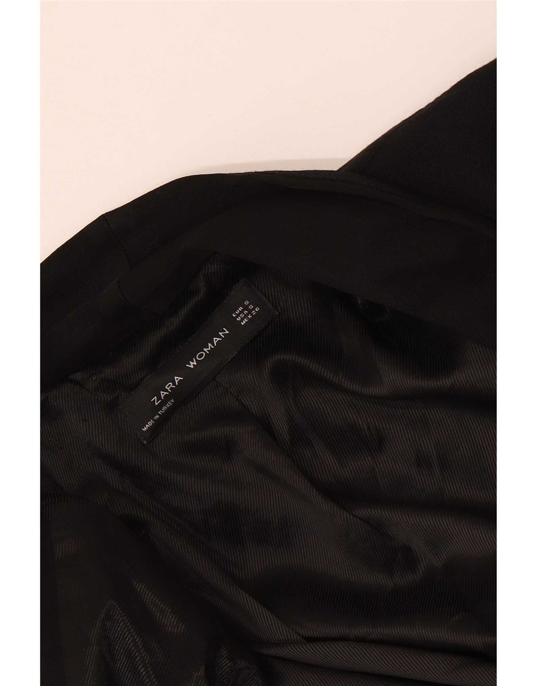 Zara Chaqueta Americana Abierta para Mujer UK 10 Small Black