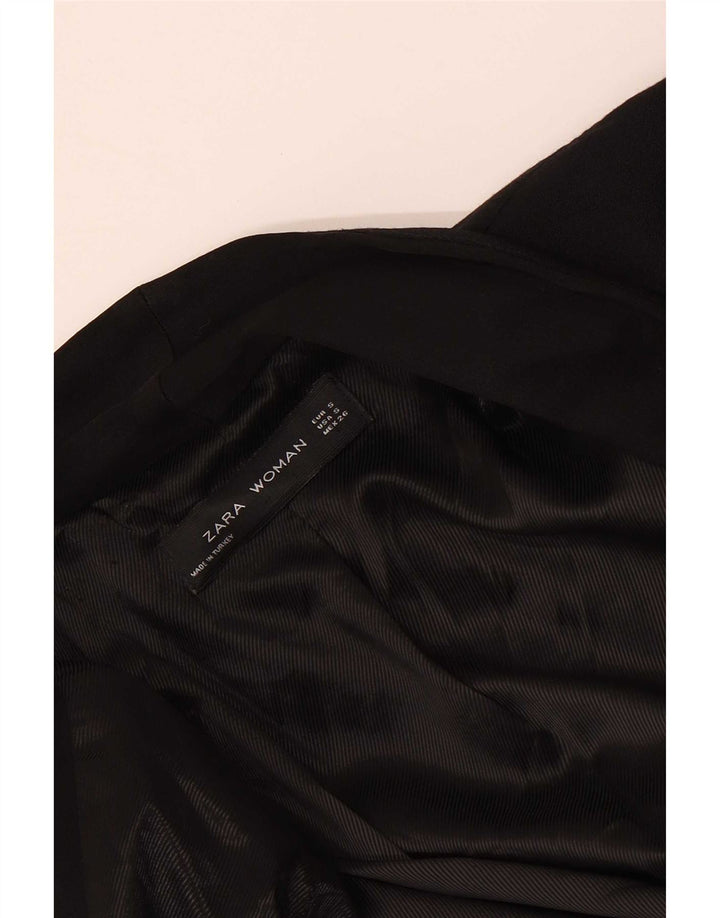 Zara Chaqueta Americana Abierta para Mujer UK 10 Small Black