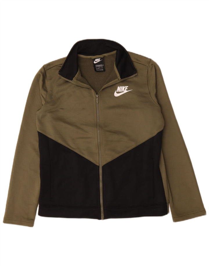 Nike Chaqueta de chándal para niños 13-14 años XL Caqui Colorblock Poliéster