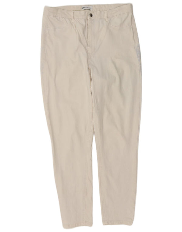 Zara Vaqueros Cónicos Para Mujer EU 46 2XL W36 L28 Algodón Beige