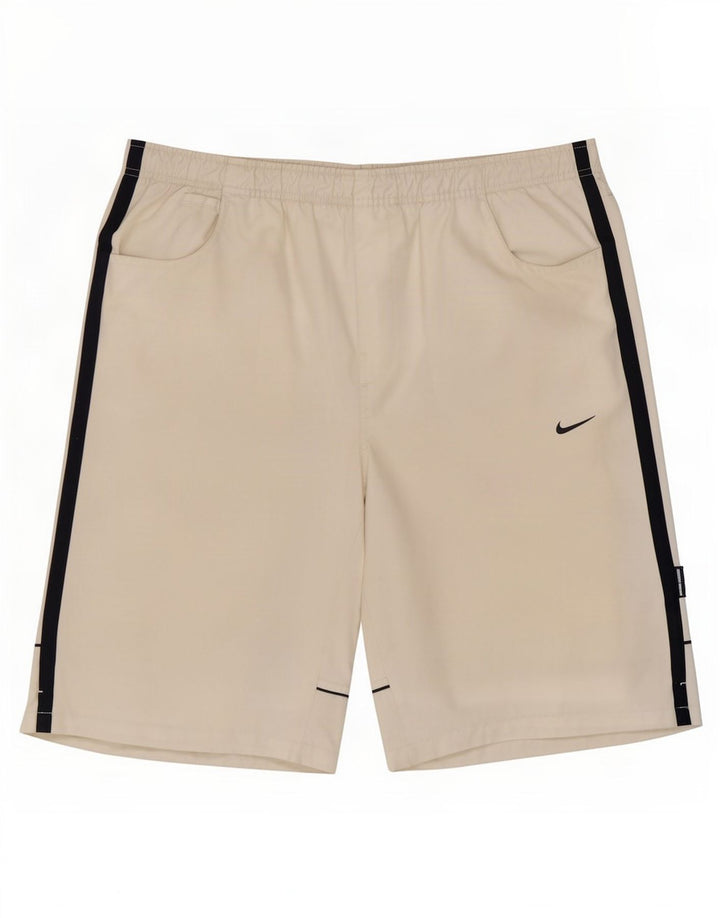 Nike - Pantalones cortos deportivos para hombre (talla grande), color blanco, poliéster