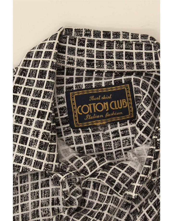 Camisa de manga corta para hombre Cotton Club Large Black Gingham