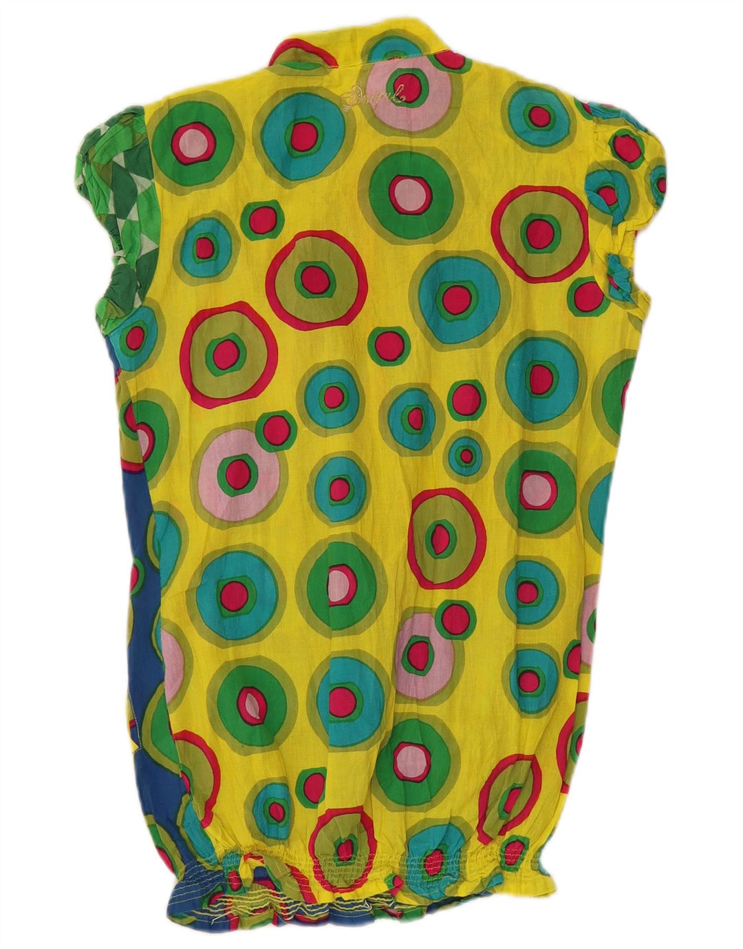 DESIGUAL Blusa para mujer Top UK 10 Small Multicolor Geométrico Algodón