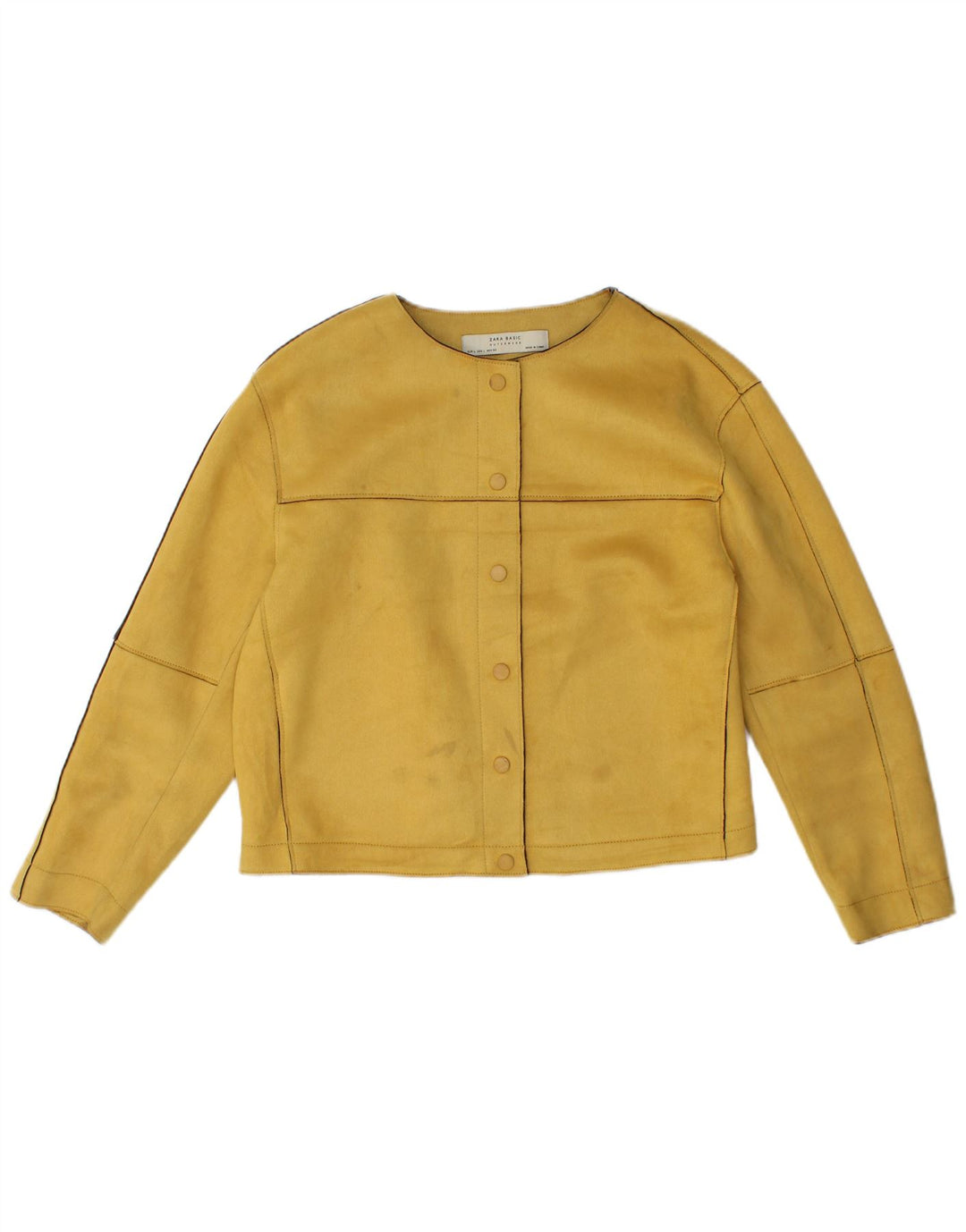 Zara Mujer Crop Bomber Jacket UK 46 Grande Amarillo