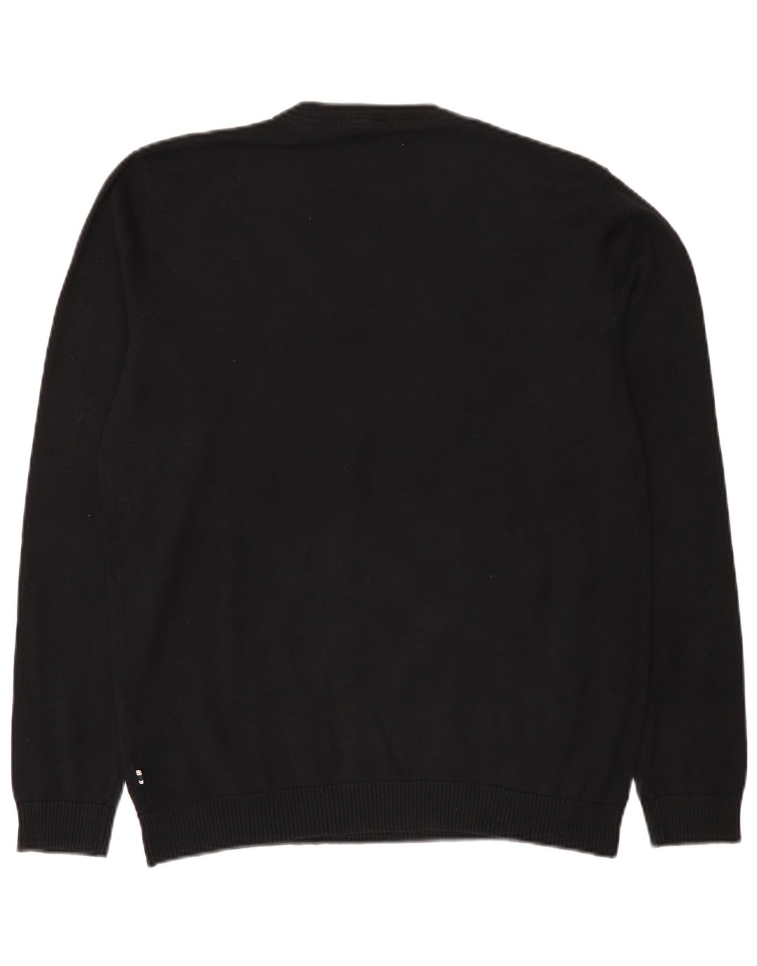 Jack & Jones Jersey con cuello en V para hombre, talla grande, algodón negro