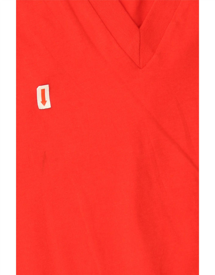 Zara Mujer Camiseta Extragrande Top UK 10 Small Rojo Algodón
