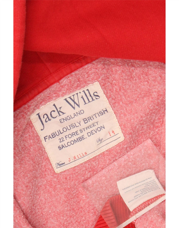 Jack Wills Suéter con capucha y cremallera gráfica para mujer UK 44 Grande Algodón rojo