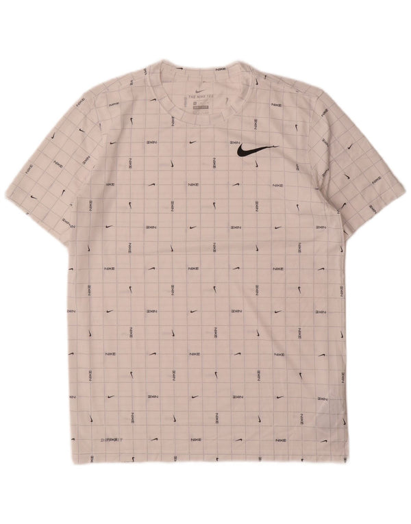 Camiseta Nike Dri Fit Graphic para hombre Top medio blanco a cuadros Poliéster
