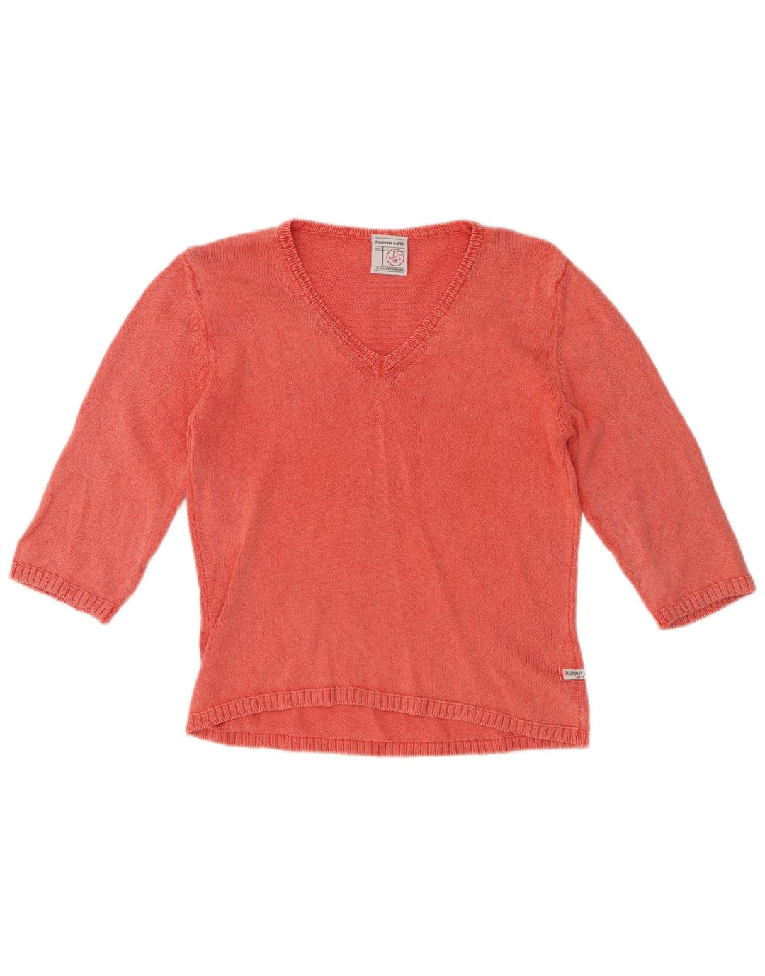 MURPHY & NYE Suéter tipo jersey con cuello en V y manga 3/4 para mujer UK 10 Small Red