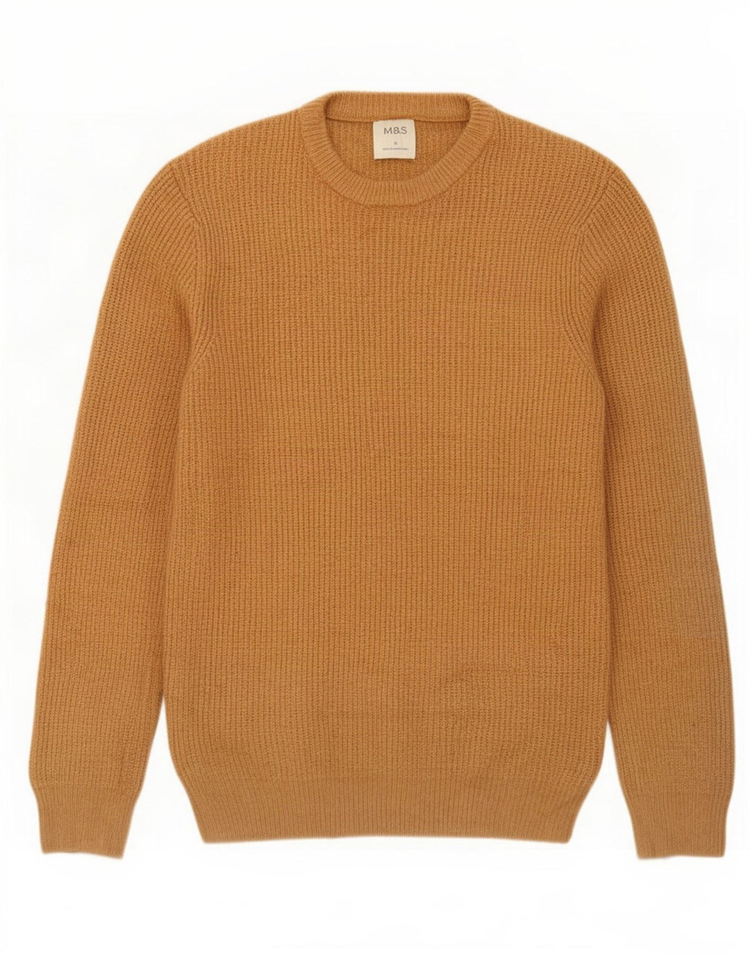 Marks & Spencer - Jersey de cuello redondo para hombre, talla pequeña, poliamida amarilla