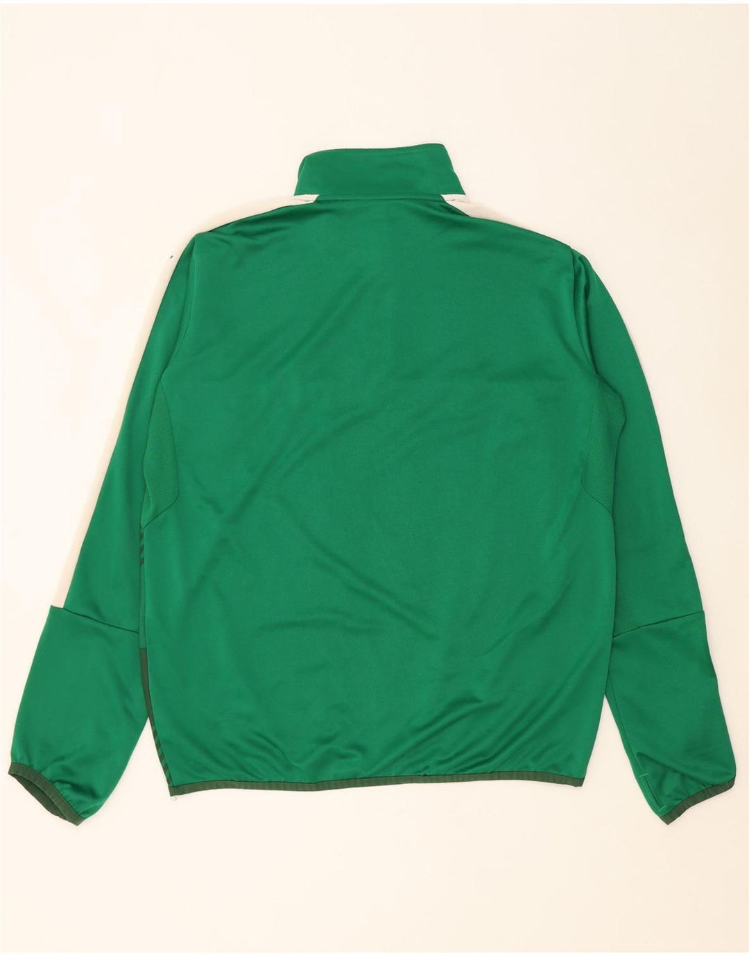 Puma Hombre Zip Neck Pullover Chándal Top XL Verde Colorblock Poliéster