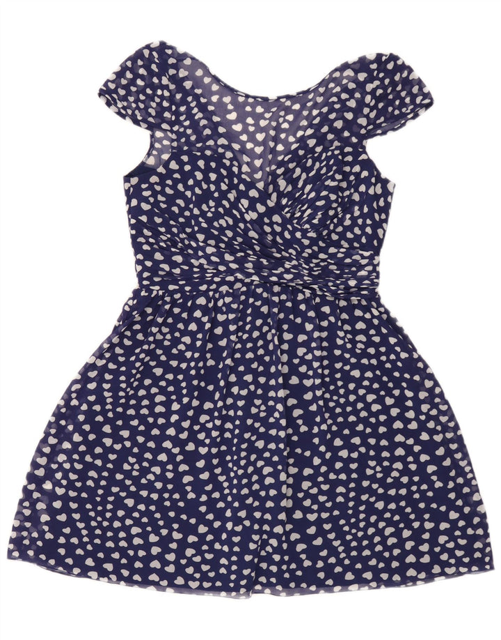 Vestido acampanado con estampado abstracto de Lipsy para mujer ES 40 Poliéster azul medio