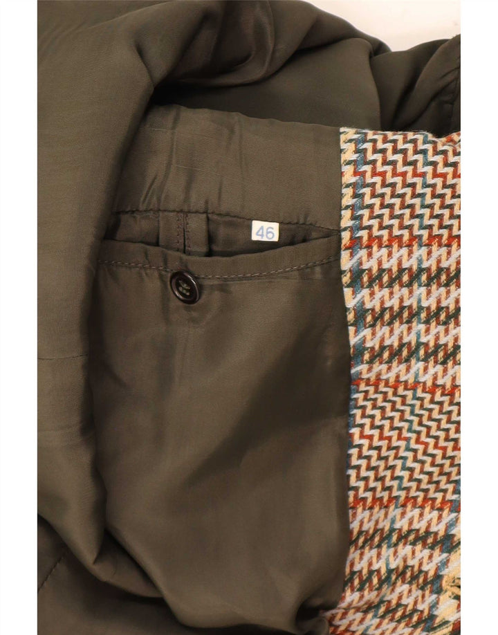 Romano Chaqueta tipo blazer de 3 botones para hombre IT 46 Small Brown Houndstooth