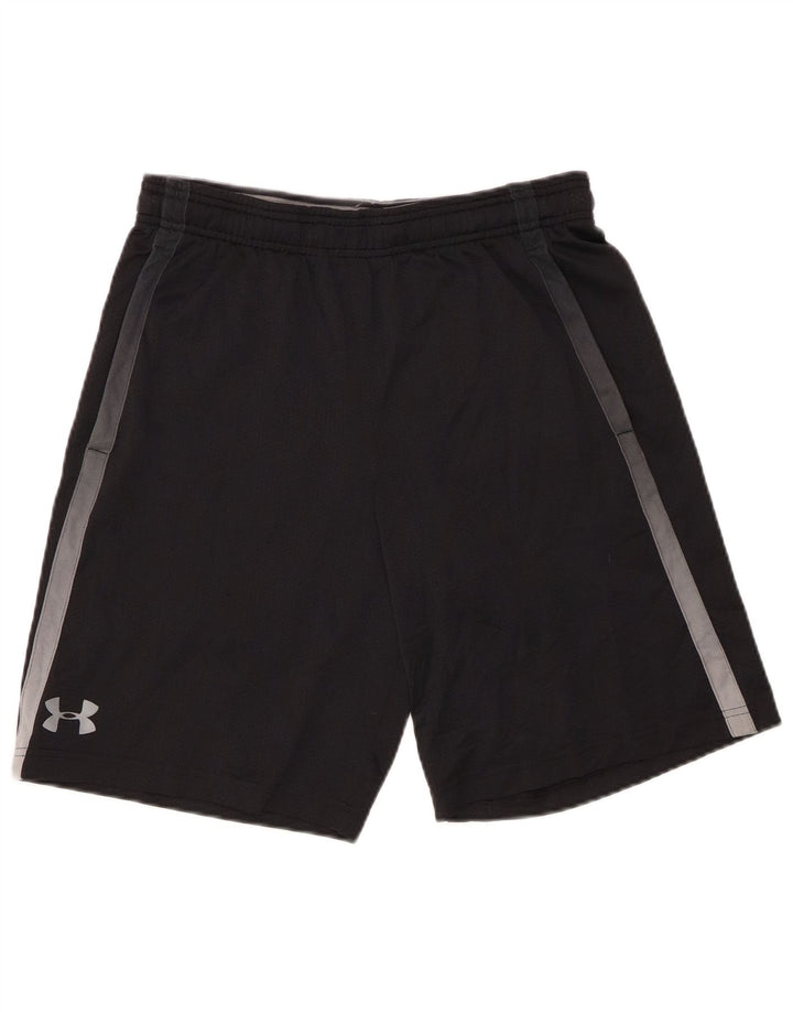 Under Armour Pantalones cortos deportivos de corte holgado para hombre, talla mediana, negro