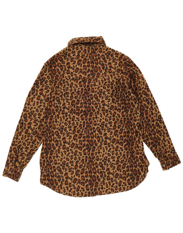 Sunbelt Camisa extragrande para mujer UK 10 Small Marrón Estampado animal