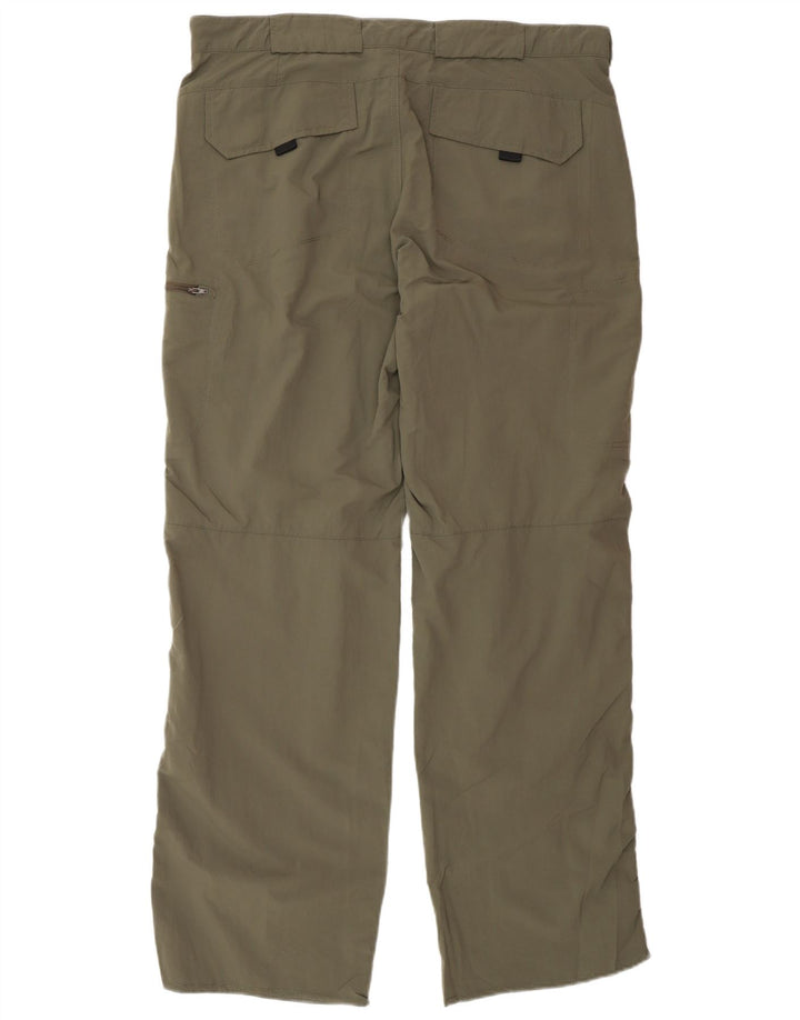 Eddie Bauer Pantalones cargo rectos para hombre W36 L34 Poliéster caqui
