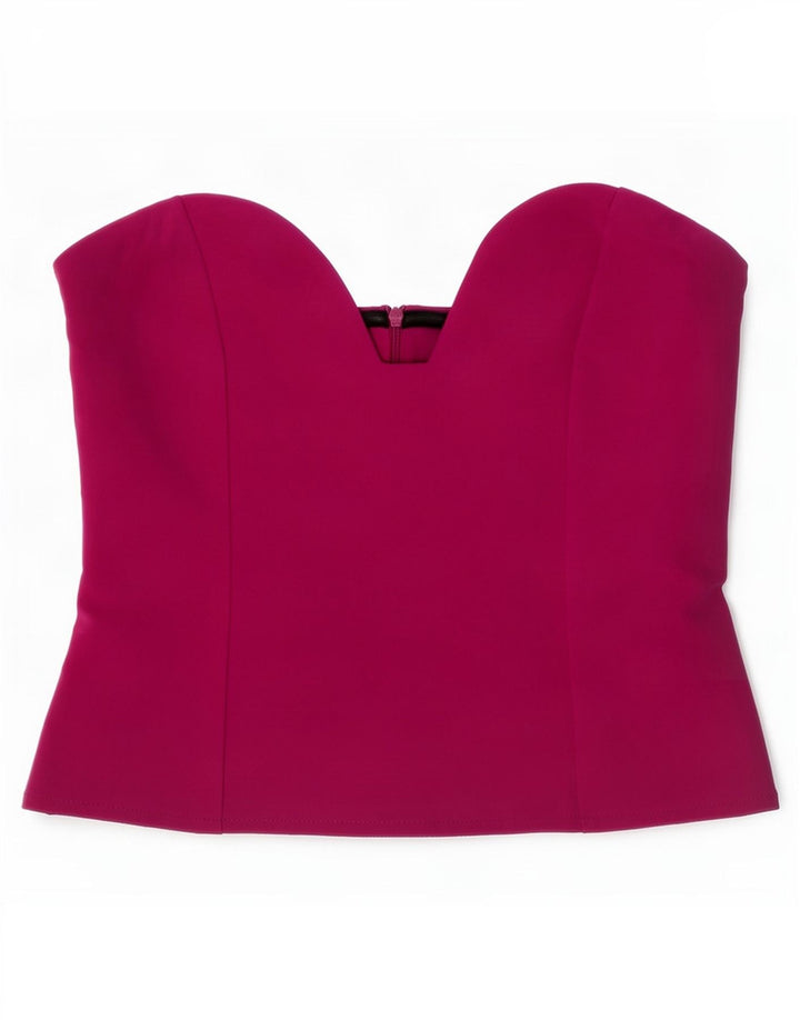 Zara Mujer Top Sin Tirantes UK 42 Medio Púrpura