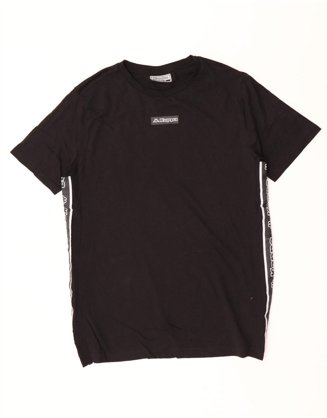 Kappa Hombre Camiseta Gráfica Top Medium Negro Colorblock Algodón