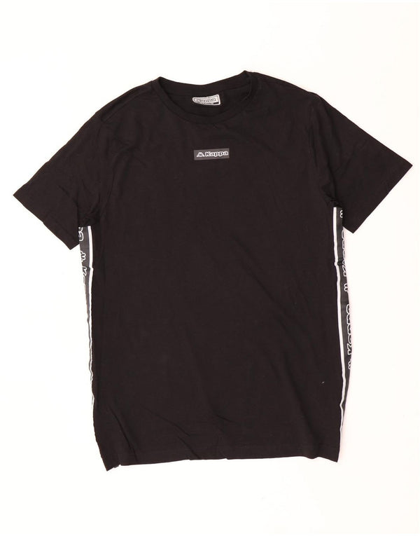 Kappa Hombre Camiseta Gráfica Top Medium Negro Colorblock Algodón