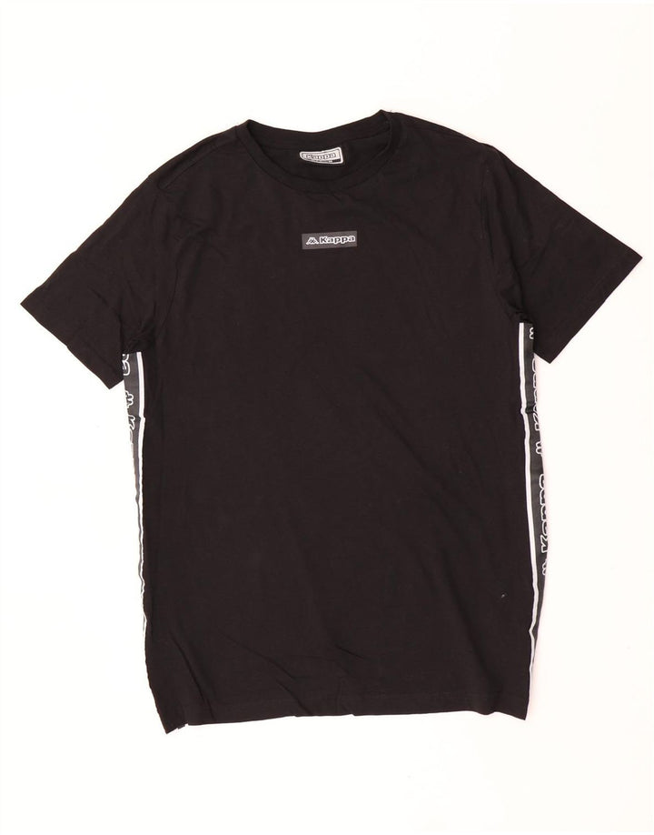 Kappa Hombre Camiseta Gráfica Top Medium Negro Colorblock Algodón