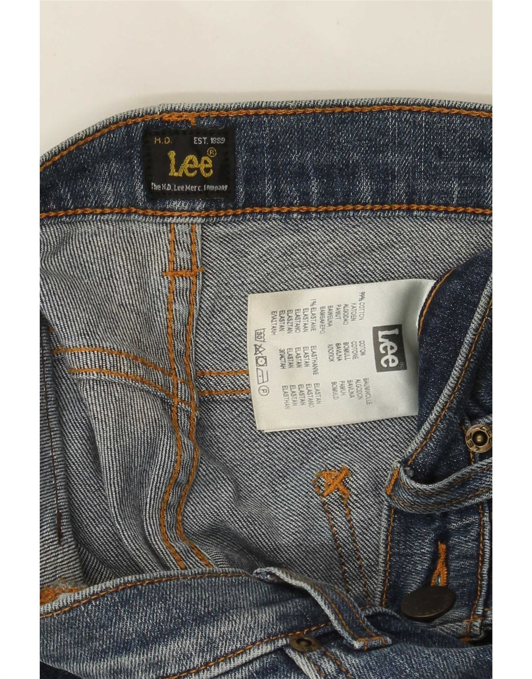 Vaqueros Lee Powell Slim para Hombre W30 L28 Algodón Azul