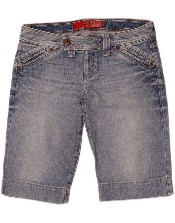 Shorts Guess Mujer W27 Small Azul Algodón