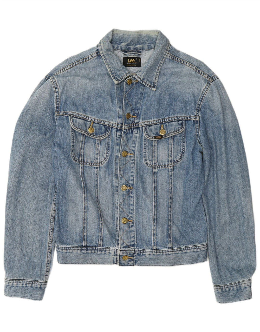 Lee Mens Rider Denim Jacket UK 40 Grande Algodón Azul
