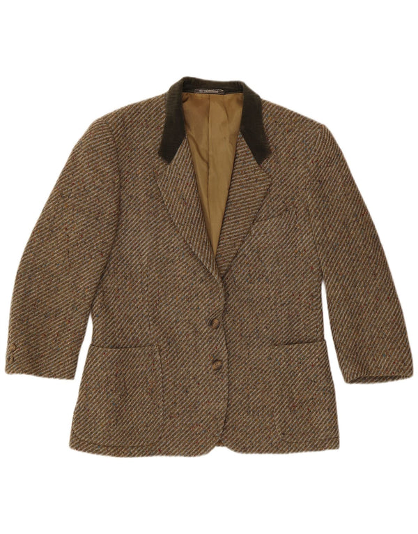 Valentino Chaqueta tipo blazer de 2 botones para mujer UK 46 Large Khaki Herringbone