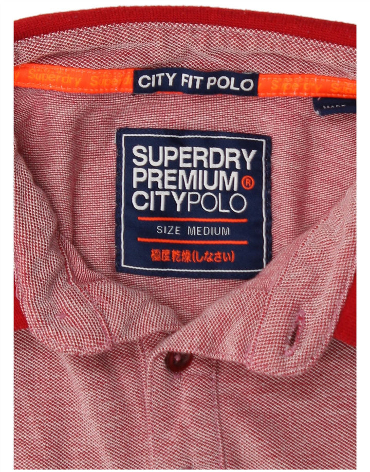 SUPERDRY Polo City Fit de algodón moteado en rojo medio para hombre