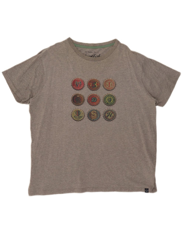 Weird Fish Camiseta gráfica para hombre Top 4XL Algodón moteado gris