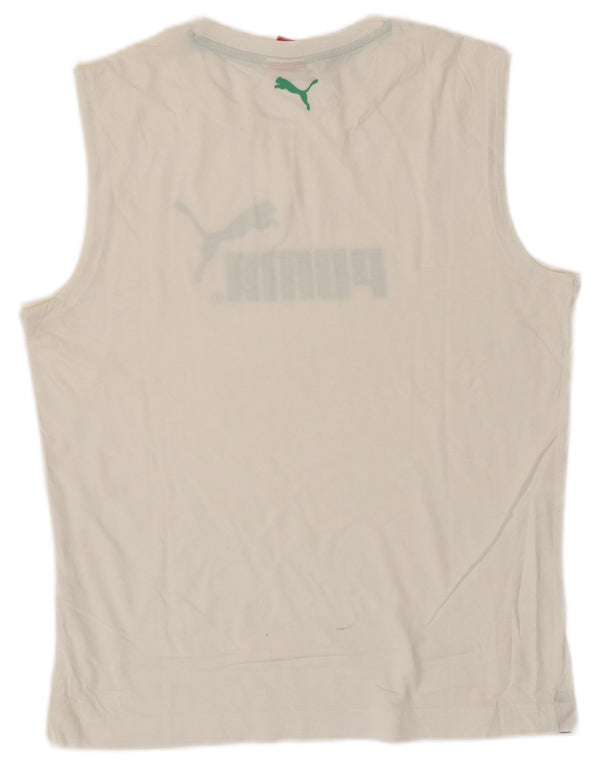 Puma Camiseta Sin Mangas Con Gráfico Para Hombre Blanco Medio