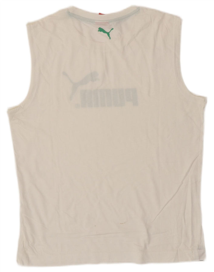 Puma Camiseta Sin Mangas Con Gráfico Para Hombre Blanco Medio