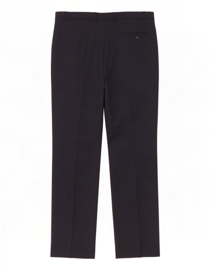 Marks & Spencer Pantalón de traje de corte regular para hombre W38 L33 Poliéster azul marino