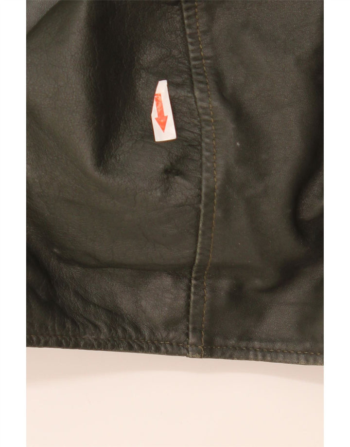 Morris Chaqueta de cuero con capucha para hombre IT 52 XL Cuero verde