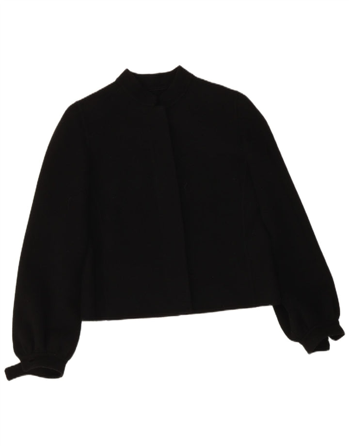 Chaqueta bomber vintage para mujer IT 46 lana negra grande