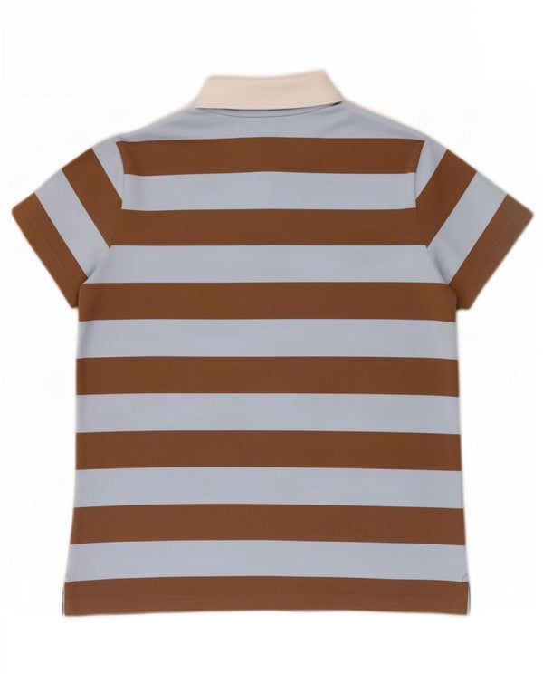 Tommy Hilfiger Womens Rugby Polo Shirt UK 20 2XL Brown Striped Cotton